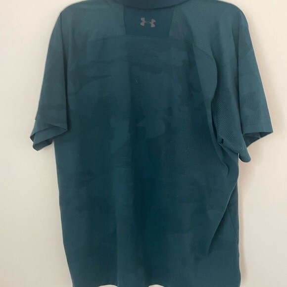 Under Armour HEAT GEAR Teal Blue Loose Fit Short Sleeve Golf Polo Shirt xLarge - Picture 6 of 6